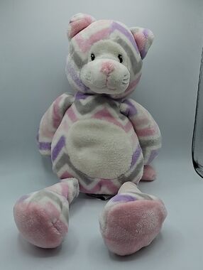 Little Miracles Chevron Kitty Cat Plush Lovey.